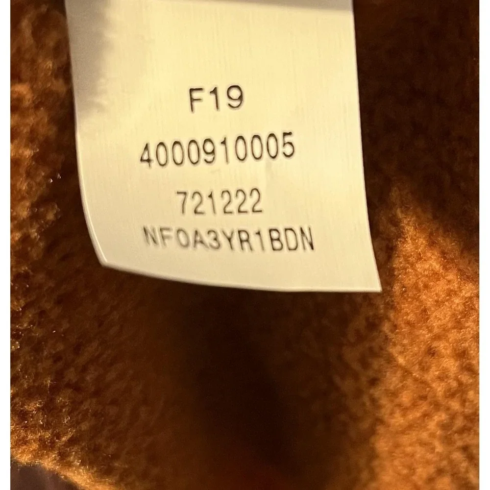 The North Face Pullover Mens Large Orange Fleece 1/4 Zip Stand Collar Hiking‎
